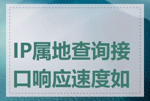 IP属地查询接口响应速度如何
