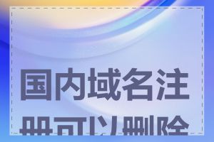国内域名注册可以删除吗