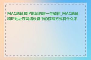 MAC地址和IP地址的唯一性如何_MAC地址和IP地址在网络设备中的存储方式有什么不同