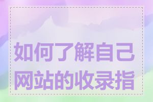 如何了解自己网站的收录指数