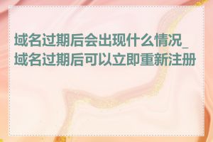 域名过期后会出现什么情况_域名过期后可以立即重新注册吗