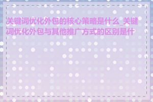关键词优化外包的核心策略是什么_关键词优化外包与其他推广方式的区别是什么