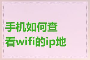 手机如何查看wifi的ip地址