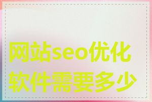 网站seo优化软件需要多少钱