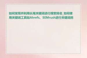 如何发现并利用长尾关键词进行搜索排名_如何使用关键词工具如Ahrefs、SEMrush进行关键词挖掘