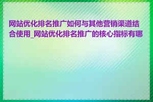 网站优化排名推广如何与其他营销渠道结合使用_网站优化排名推广的核心指标有哪些