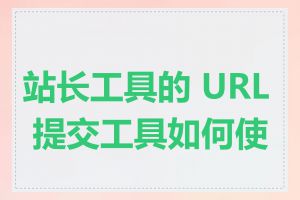 站长工具的 URL 提交工具如何使用