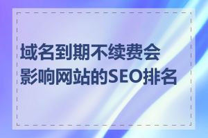 域名到期不续费会影响网站的SEO排名吗