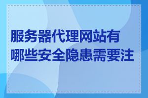 服务器代理网站有哪些安全隐患需要注意