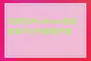怎样在Windows系统的命令行中查看IP地址