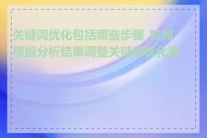关键词优化包括哪些步骤_如何根据分析结果调整关键词优化策略