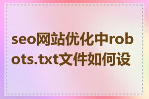 seo网站优化中robots.txt文件如何设置