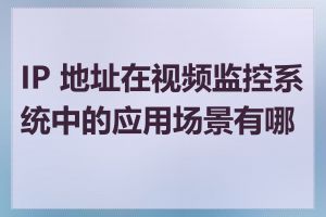 IP 地址在视频监控系统中的应用场景有哪些