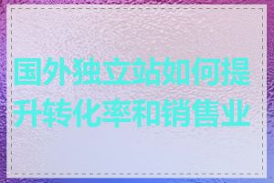 国外独立站如何提升转化率和销售业绩