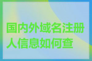国内外域名注册人信息如何查询