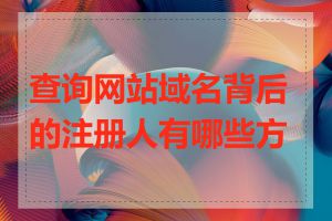 查询网站域名背后的注册人有哪些方法