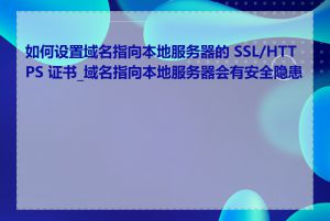 如何设置域名指向本地服务器的 SSL/HTTPS 证书_域名指向本地服务器会有安全隐患吗