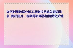 如何利用数据分析工具监控网站关键词排名_网站图片、视频等多媒体如何优化关键词