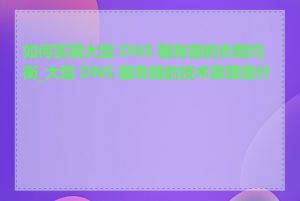 如何实现大型 DNS 服务器的负载均衡_大型 DNS 服务器的技术原理是什么
