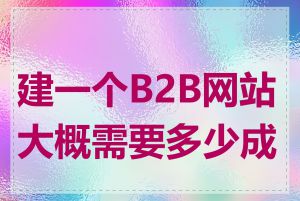 建一个B2B网站大概需要多少成本