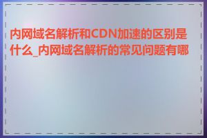 内网域名解析和CDN加速的区别是什么_内网域名解析的常见问题有哪些