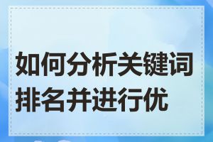 如何分析关键词排名并进行优化