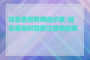 域名查询有哪些步骤_域名查询时需要注意哪些事项