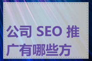 公司 SEO 推广有哪些方法