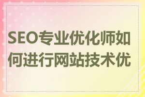 SEO专业优化师如何进行网站技术优化