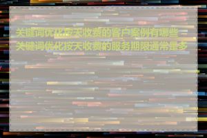 关键词优化按天收费的客户案例有哪些_关键词优化按天收费的服务期限通常是多长