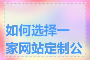如何选择一家网站定制公司