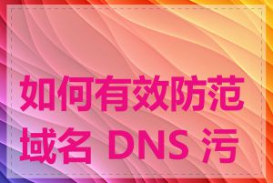 如何有效防范域名 DNS 污染