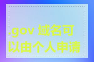 .gov 域名可以由个人申请吗