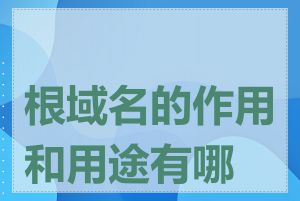 根域名的作用和用途有哪些