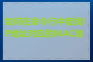 如何在命令行中查找IP地址对应的MAC地址