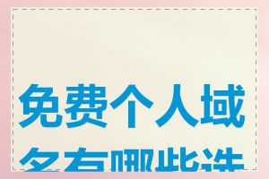 免费个人域名有哪些选择