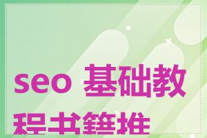 seo 基础教程书籍推荐