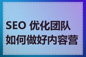 SEO 优化团队如何做好内容营销