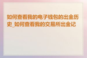 如何查看我的电子钱包的出金历史_如何查看我的交易所出金记录