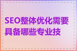SEO整体优化需要具备哪些专业技能