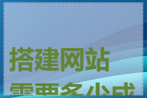 搭建网站需要多少成本
