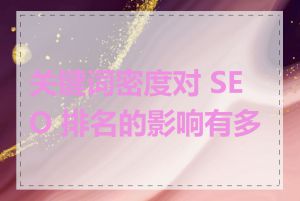 关键词密度对 SEO 排名的影响有多大