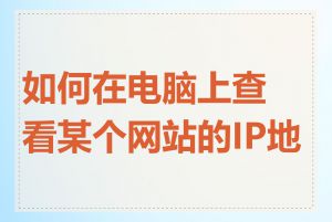 如何在电脑上查看某个网站的IP地址
