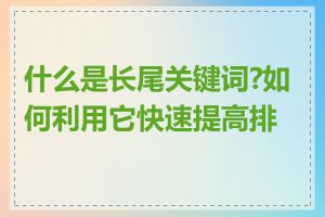 什么是长尾关键词?如何利用它快速提高排名