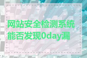 网站安全检测系统能否发现0day漏洞