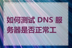 如何测试 DNS 服务器是否正常工作