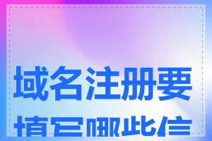 域名注册要填写哪些信息
