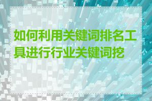 如何利用关键词排名工具进行行业关键词挖掘