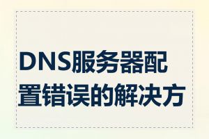 DNS服务器配置错误的解决方法