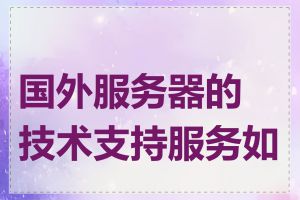 国外服务器的技术支持服务如何